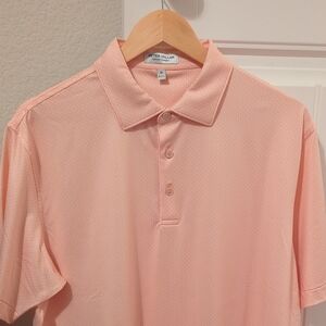 Peter Millar Orange Tesseract Golf Shirt